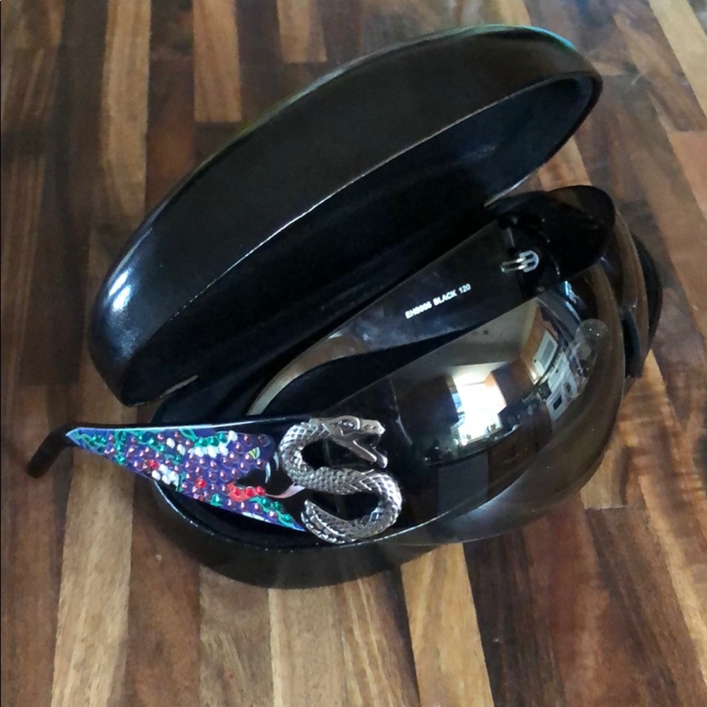 Auth Mint Ed Hardy Snake 2 Sunglasses Black Multi